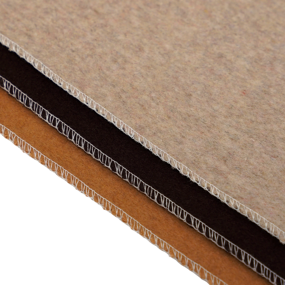 50% gyapjú, 40% poliészter, 10% egyéb szál, 720 G/M, babpaszta színű, vastag kétoldalas gyapjúszövet, ML-0124-4382-1