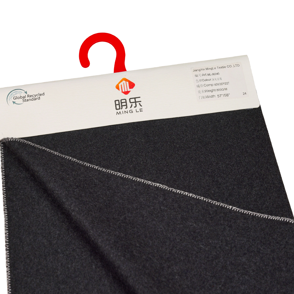 60% gyapjú, 30% poliészter, 10% egyéb szál, 800 G/M, sötétszürke, Melton ML-90345