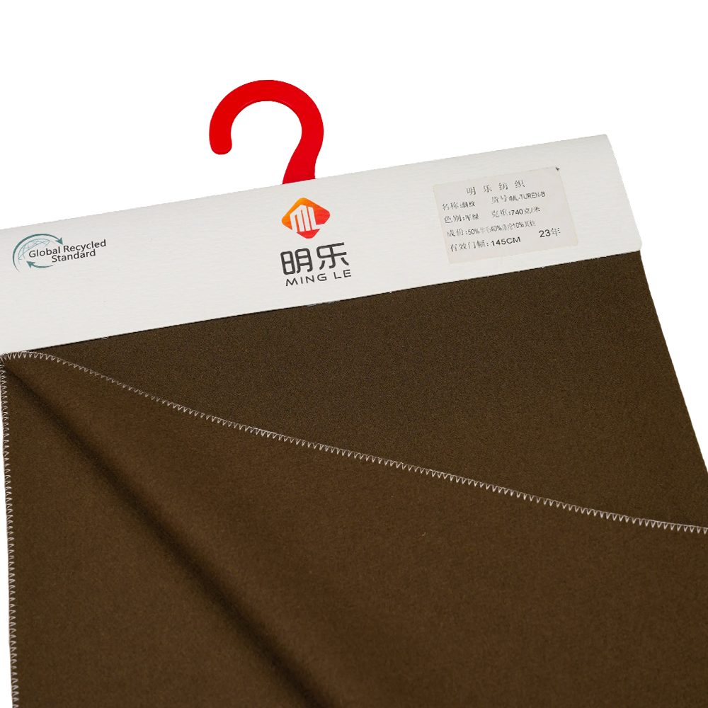 50% gyapjú, 40% poliészter, 10% egyéb szál, 740 G/M, Military Green, Twill Melton szövet, ML-TUREN-B