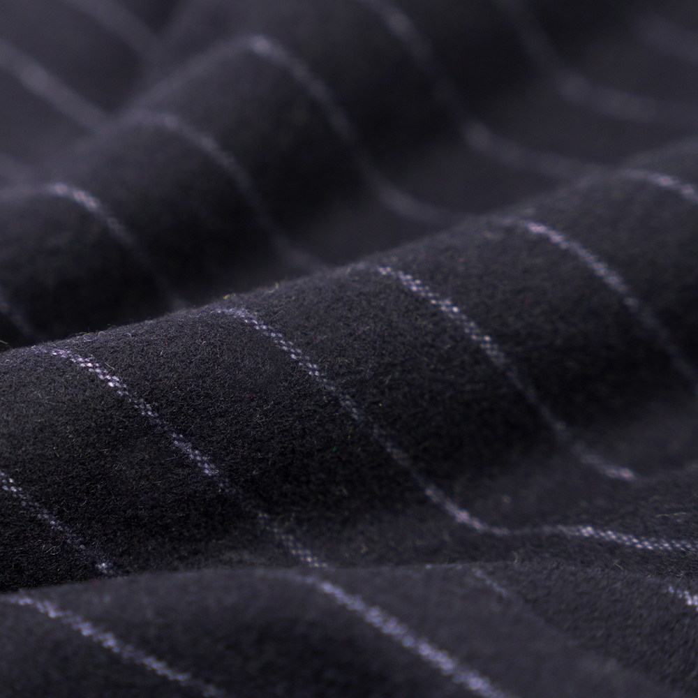 53% gyapjú, 47% poliészter, 350 G/M, Zhiqing + fehér, függőleges csíkos flanel szövet, ML-317245X-2