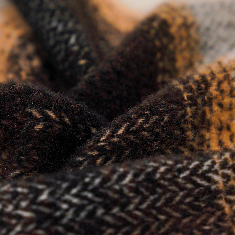 40% gyapjú, 60% poliészter, 540G/M, fekete-fehér, kör alakú tweed szövet, ML-8021071